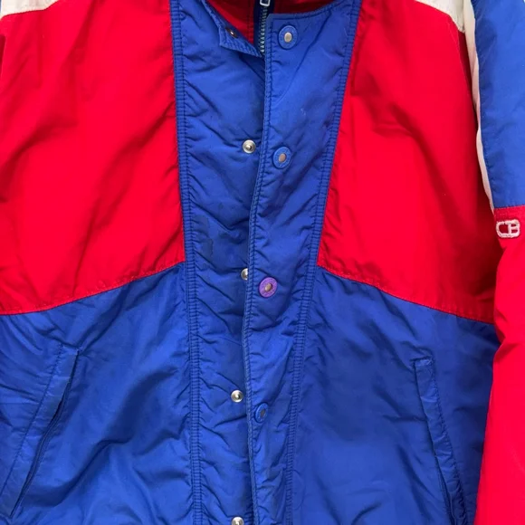 Vintage CB Sports Ski & Snowboard Jacket L Red Blue White